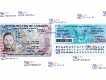 USA ID Card 2008 Template - PSDMarket.in