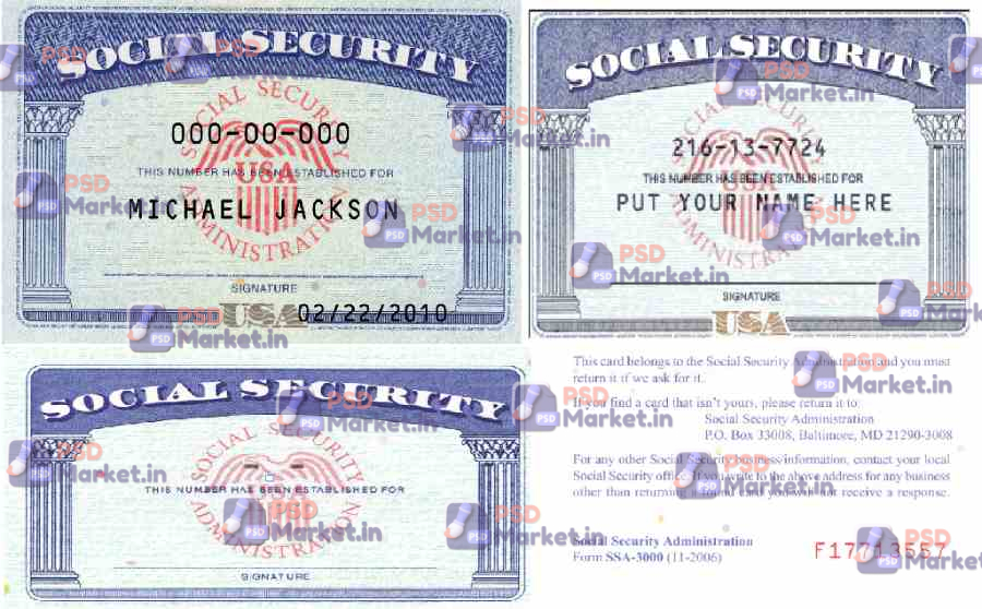 USA SSN Template 1 USA SSN Template - PSDMarket.in