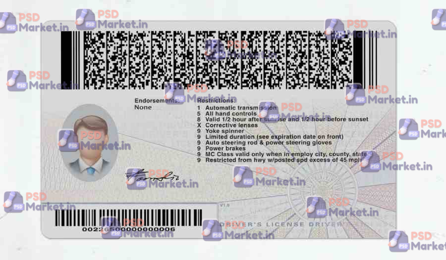 Virginia Driver License(Front & Back) Template 2 Virginia Driver License(Front & Back) Template - PSDMarket.in