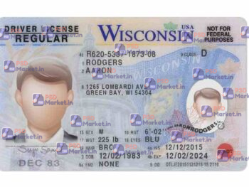 Wisconsin Driver License(Front & Back) Template - PSDMarket.in
