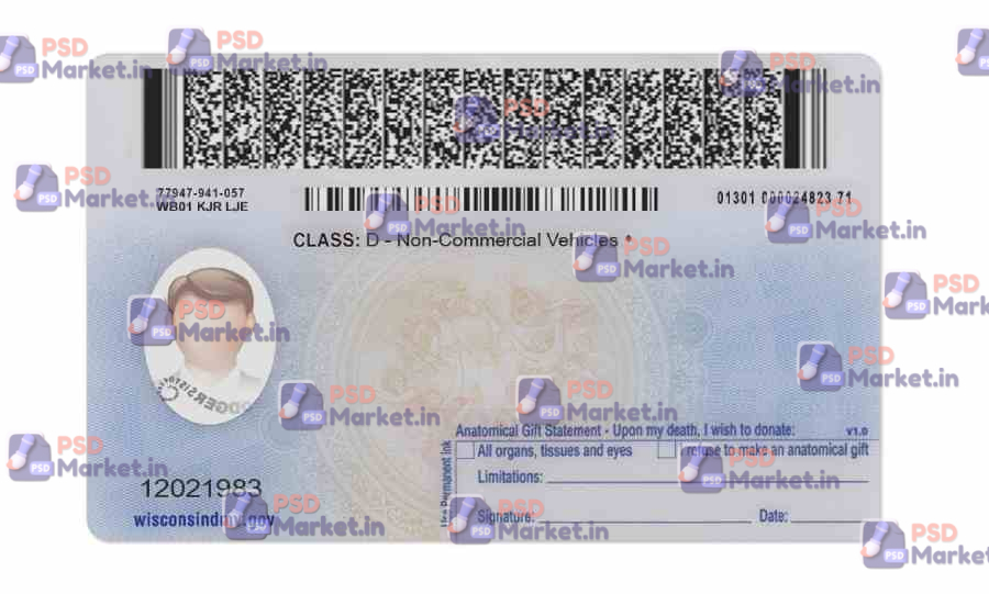 Wyoming Driver License(Front & Back) Template 2 Wyoming Driver License(Front & Back) Template - PSDMarket.in