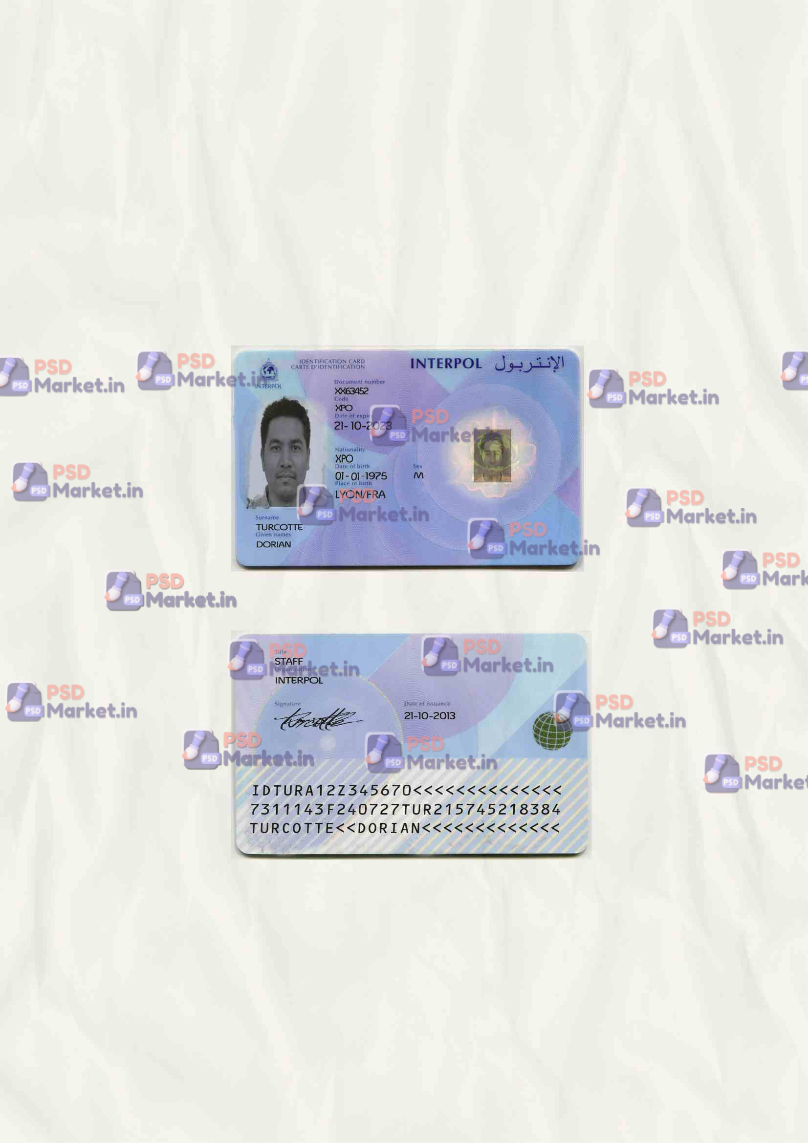 XPO INTERPOL ID Card Template (scan) 1 XPO INTERPOL ID Card Template (scan) - PSDMarket.in
