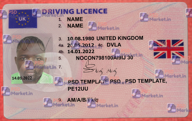 UK Driving Licence Template V2 1 UK Driving Licence Template V2