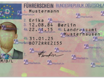 Germany Driving Licence (Front & Back) Template