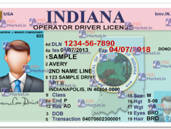 Indiana Driving Licence(v1) Template