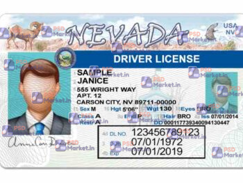 Nevada Drivers License Template V1 - PSDMarket.in