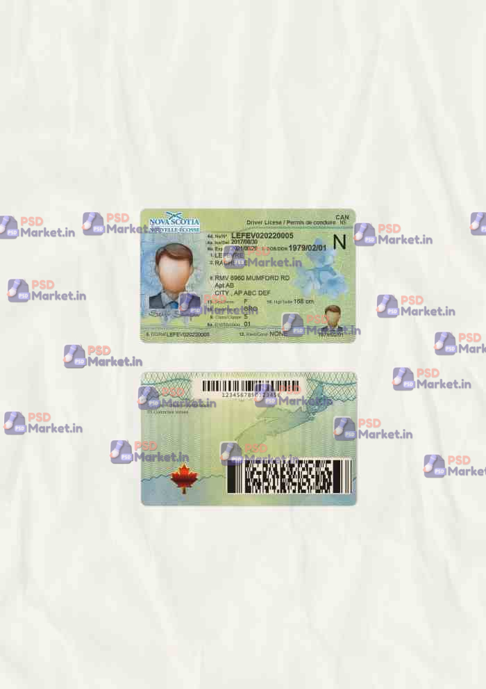 Canada Nova Scotia Drivers License Template 3 Canada Nova Scotia Drivers License Template - PSDMarket.in