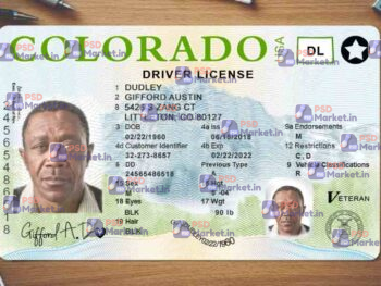 Colorado Drivers License Template (Front & Back) - PSDMarket.in