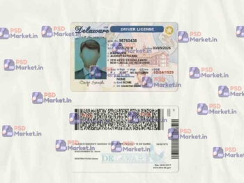 Delaware Drivers License Template (scan) - PSDMarket.in