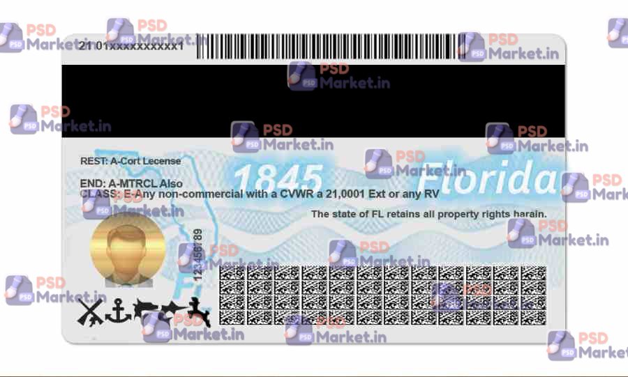 Florida Drivers License Template (Front & Back) 2 Florida Drivers License Template (Front & Back) - PSDMarket.in