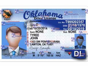 Oklahoma Drivers License Template (V2) - PSDMarket.in
