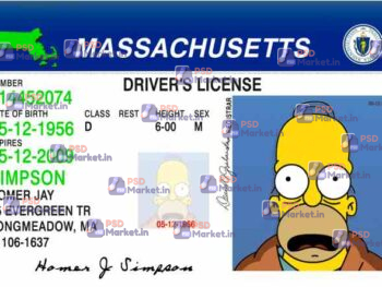 Massachusetts Drivers License Template V1 - PSDMarket.in