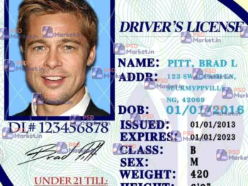 North Virginia Drivers License Template - PSDMarket.in