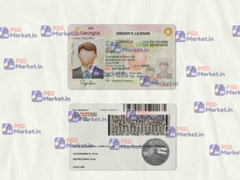 Georgia Drivers License Template (scan) v2 - PSDMarket.in