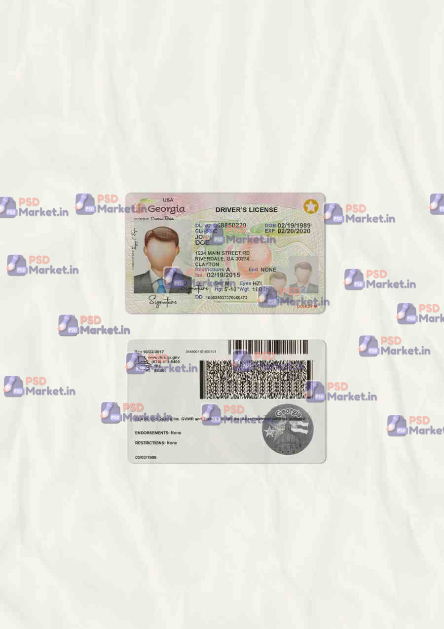 Georgia Drivers License Template (scan) v2 1 Georgia Drivers License Template (scan) v2 - PSDMarket.in