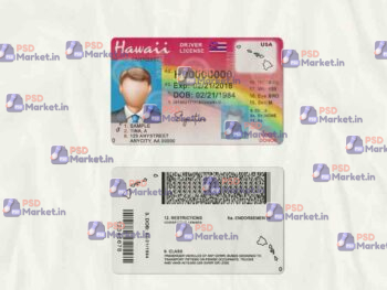 Hawaii Drivers License Template (scan) - PSDMarket.in