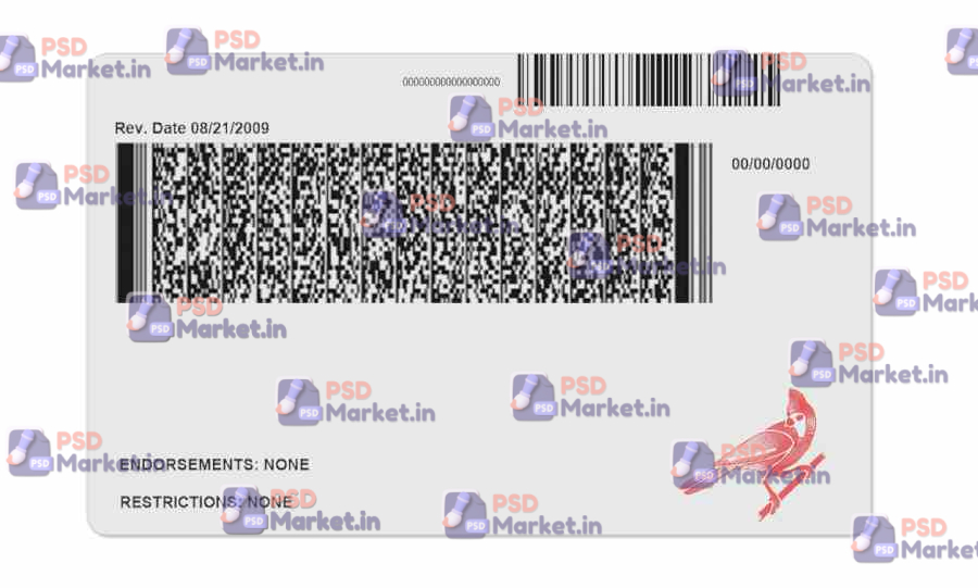Indiana Drivers License Template (Front & Back) V1 2 Indiana Drivers License Template (Front & Back) V1 - PSDMarket.in