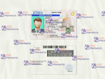 Iowa Drivers License Template (scan) - PSDMarket.in