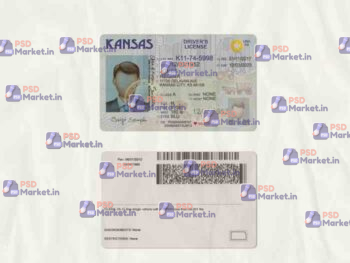 Kansas Drivers License Template (scan) - PSDMarket.in