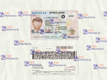 Kentucky Drivers License Template (scan) - PSDMarket.in