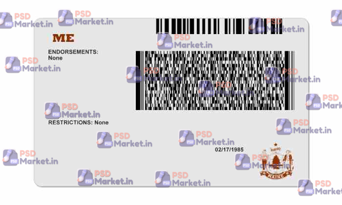 Maine Drivers License Template (Front & Back) V2 2 Maine Drivers License Template (Front & Back) V2 - PSDMarket.in