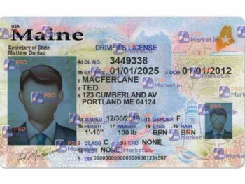 Maine Drivers License Template (Front & Back) V3 - PSDMarket.in