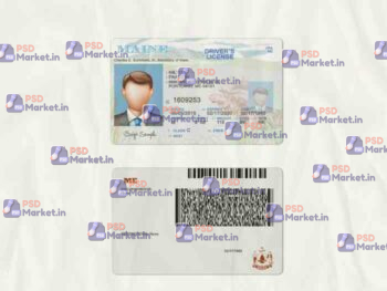 Maine Drivers License Template (scan) V2 - PSDMarket.in