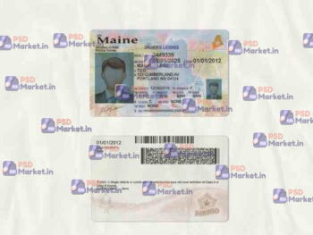 Maine Drivers License Template (scan) V3 - PSDMarket.in
