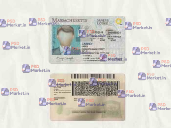 Massachusetts Drivers License Template (scan) V2 - PSDMarket.in