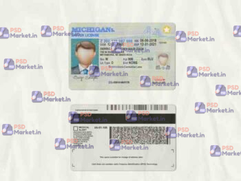 Michigan Drivers License Template (scan) - PSDMarket.in