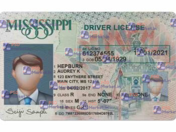 Mississippi Drivers License Template (Front & Back) V2 - PSDMarket.in