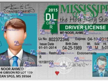 Mississippi Drivers License Template V1 - PSDMarket.in