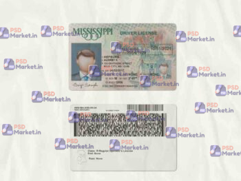 Mississippi Drivers License Template (scan) V2 - PSDMarket.in