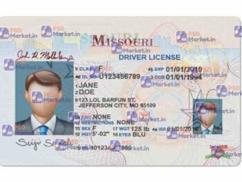 Missouri Drivers License Template (Front & Back) - PSDMarket.in
