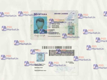 Montana Drivers License Template (scan) - PSDMarket.in