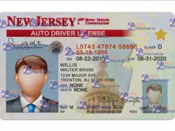 New Jersey Drivers License Template (Front & Back) - PSDMarket.in