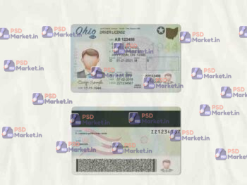 Ohio Drivers License Template (scan) V2 - PSDMarket.in