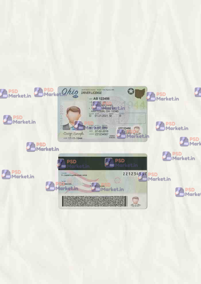 Ohio Drivers License Template (Scan) V2 1 Ohio Drivers License Template (scan) V2 - PSDMarket.in