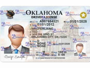 Oklahoma Drivers License Template (New) - PSDMarket.in
