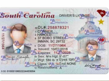 South Carolina Drivers License Template (Front & Back) V2 - PSDMarket.in