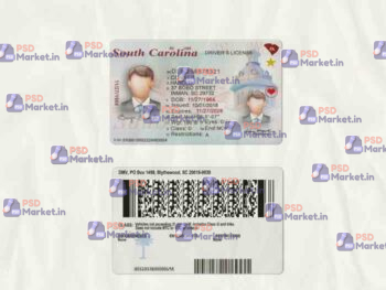 South Carolina Drivers License Template (scan) V2 - PSDMarket.in