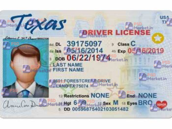 Texas Drivers License Template - Updated - PSDMarket.in