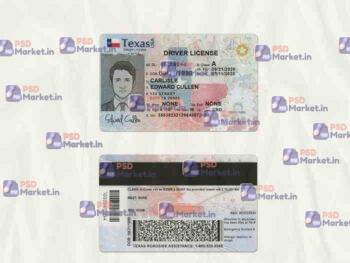 Texas Drivers License Template (scan) V2 - PSDMarket.in