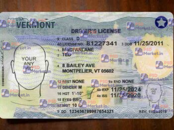 Vermont Drivers License Template (NEW) - (Bundel) - PSDMarket.in
