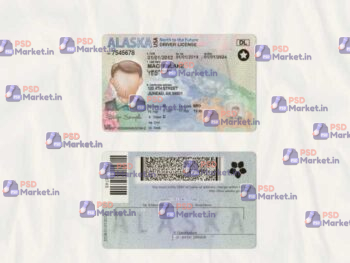 Alaska Drivers License Template (scan) V2 - PSDMarket.in