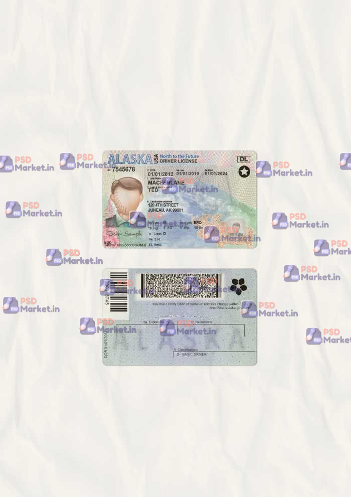Alaska Drivers License Template (scan) V2 1 Alaska Drivers License Template (scan) V2 - PSDMarket.in