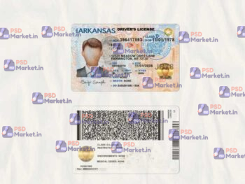 Arkansas Drivers License Template (scan) V2 - PSDMarket.in