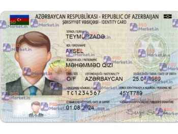 Azerbaijan ID Card Template (Front & Back) - PSDMarket.in