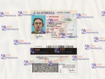 California Drivers License Template (scan) V1 - PSDMarket.in