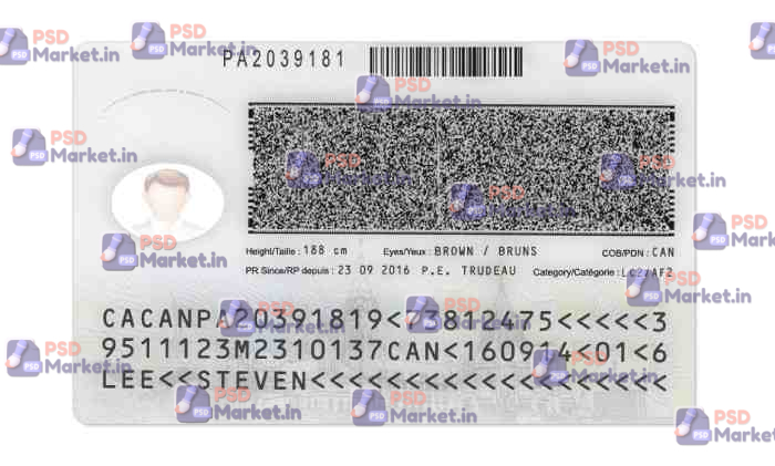 Canada ID Card Template (Front & Back) 2 Canada ID Card Template (Front & Back) - PSDMarket.in